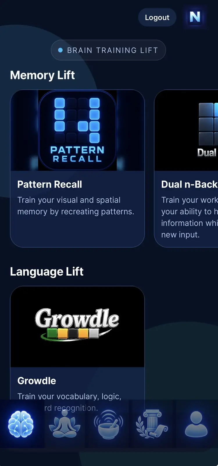 NeuroLifts brain training app