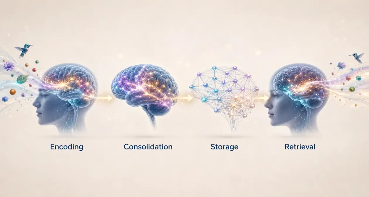 How Are Memories Formed? Encoding, Consolidation, Storage and Retrieval