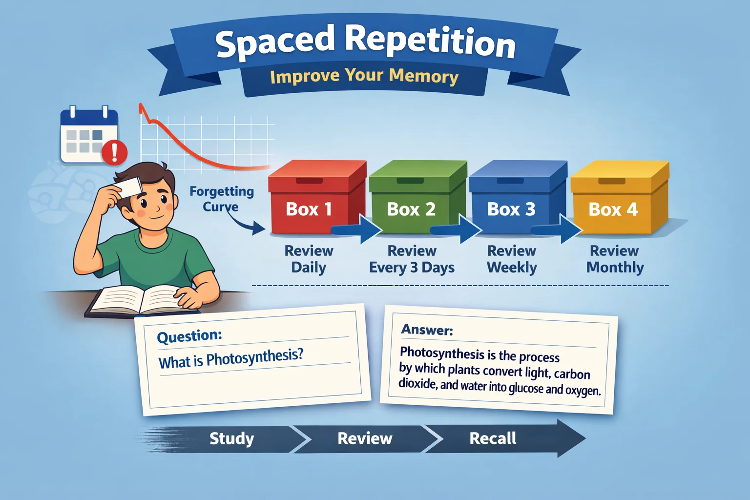 Spaced Repetition to Remember More While Studying